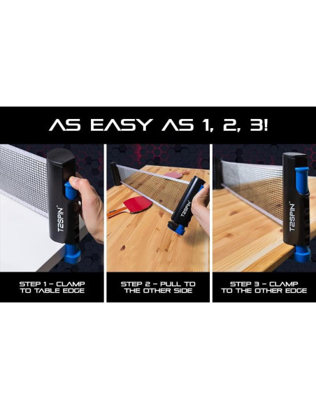 Red de Ping Pong Retráctil T2Spin - Portátil y Ajustable