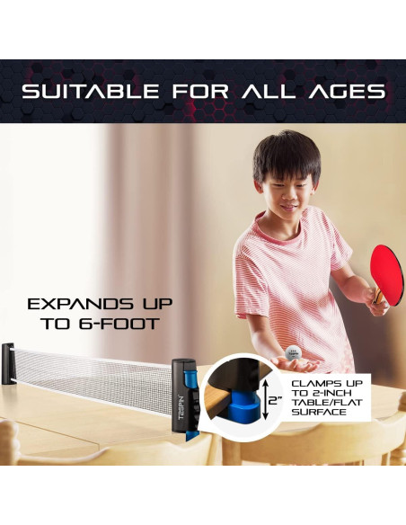 Red de Ping Pong Retráctil T2Spin - Portátil y Ajustable