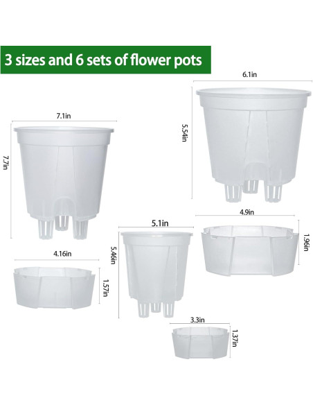 Juego de macetas autorriego Cdd's Path 6 piezas 12,7-17,8 cm Juego de macetas autorriego Cdd's Path 6 piezas 12,7-17,8 cm