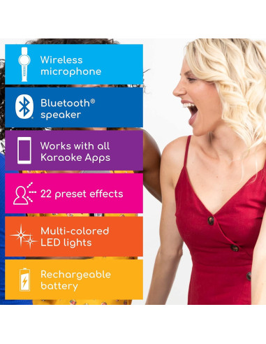 Micrófono de Karaoke Portátil Singing Machine SMM575 Bluetooth