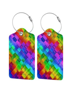 Etiquetas de Equipaje Coloridas SNAPMADE - 2 Pcs Cuero PU