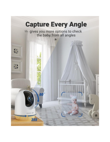 Cámara de Seguridad Interior MUBVIEW 2K WiFi 5G Pan-Tilt