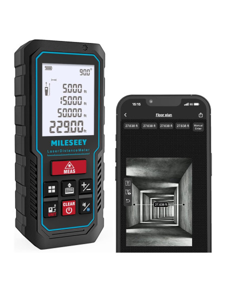 Medidor Láser MILESEEY D5 69.8m Precisión +/-2mm con APP
