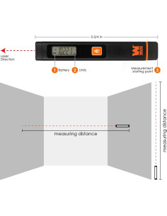 Medidor de Distancia Láser WEN 10110 Compacto 0.5 a 10 m 2