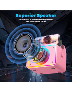 Máquina de Karaoke Ultramic K26 Rosa con 2 Micrófonos 2