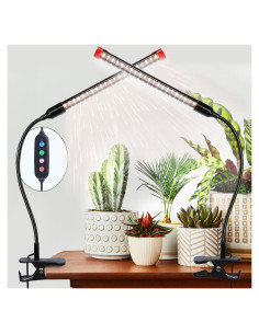 Luz de Crecimiento LED FECiDA 9W Clip 2Pack con Temporizador