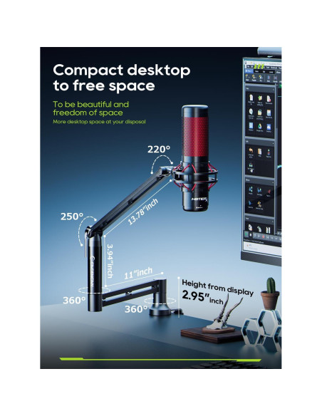 Brazo de Micrófono Plegable M05 con Montaje de Escritorio 1kg