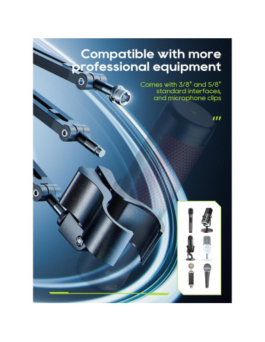 Brazo de Micrófono Plegable M05 con Montaje de Escritorio 1kg