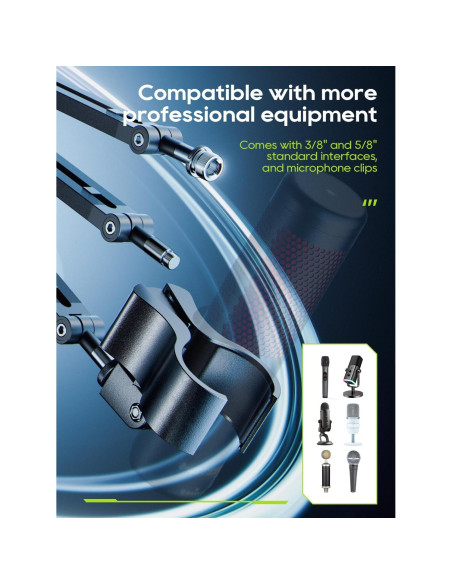 Brazo de Micrófono Plegable M05 con Montaje de Escritorio 1kg