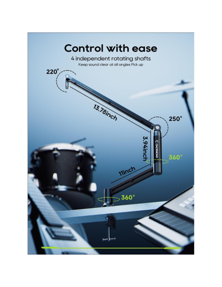 Brazo de Micrófono Plegable M05 con Montaje de Escritorio 1kg