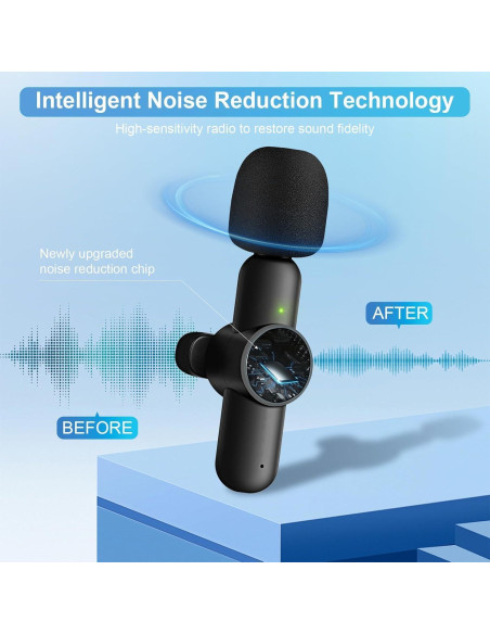 Micrófono Lavalier Inalámbrico vvituaC K16-v 3 en 1 USB-C