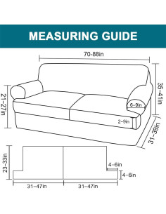 Cubierta de sofá Turquoize 3 piezas para 2 cojines en T 2