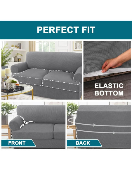 Cubierta de sofá Turquoize 3 piezas para 2 cojines en T