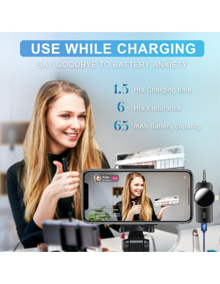 Micrófono Lavalier Inalámbrico vvituaC K16-v 3 en 1 USB-C