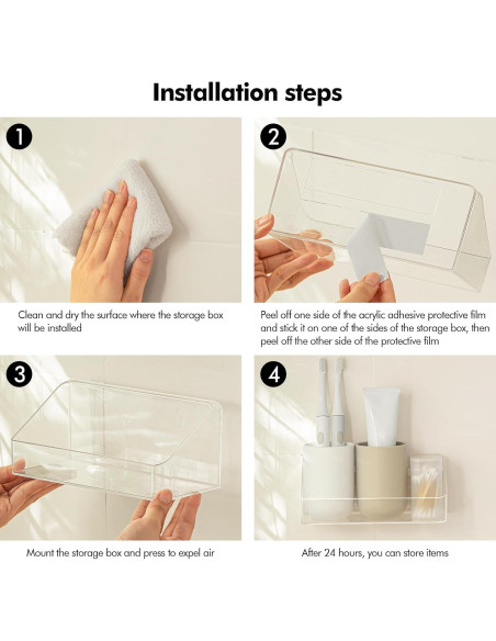 Organizador de Estantes Poeland 2 Pack Transparente 20x20 cm