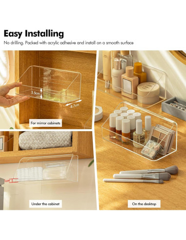 Organizador de Estantes Poeland 2 Pack Transparente 20x20 cm