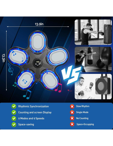 Máquina de Boxeo Musical COUOMOXA 2025 - Almohadilla Pared 1.1kg Máquina de Boxeo Musical COUOMOXA 2025 - Almohadilla Pared 1.1kg