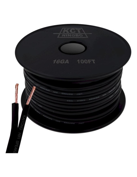KCT Cable de Altavoz 16AWG 30m Negro Alta Calidad