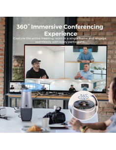 Cámara COOLPO AI Huddle PANA 4K, Webcam 360 para PC 2