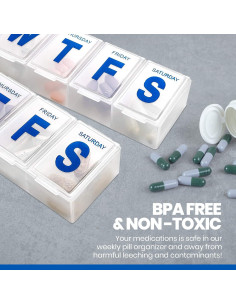 Organizador Semanal de Pastillas MEDca - Paquete de 2 Extra Grande 2