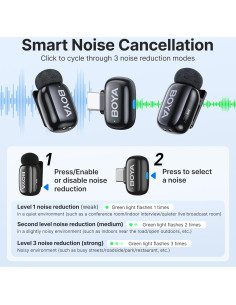 Micrófono Lavalier Inalámbrico BOYA Mini 30H Batería USB-C 2