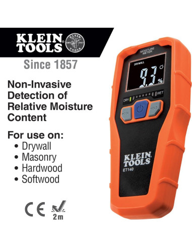Klein Tools ET140 Medidor de Humedad Sin Punzón 1,91 cm