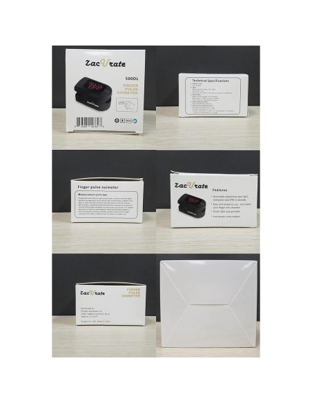 Oxímetro de Pulso Zacurate 500DL con Funda y Baterías