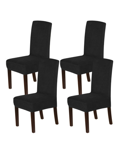 Fundas de Silla de Comedor H.VERSAILTEX Terciopelo Negro