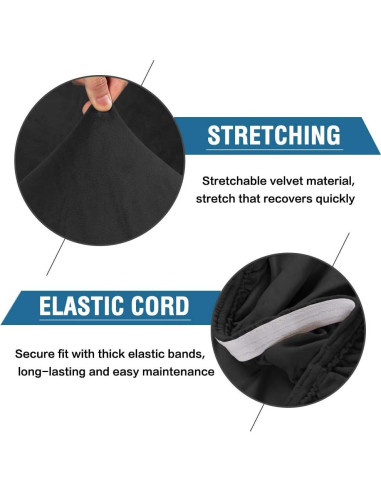 Fundas de Silla de Comedor H.VERSAILTEX Terciopelo Negro