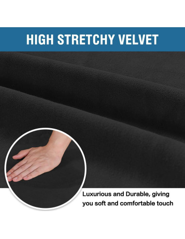 Fundas de Silla de Comedor H.VERSAILTEX Terciopelo Negro