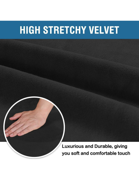 Fundas de Silla de Comedor H.VERSAILTEX Terciopelo Negro