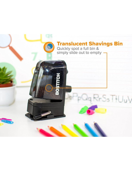 Afilador de lápices Bostitch MPS2-BLK, montaje 2 en 1