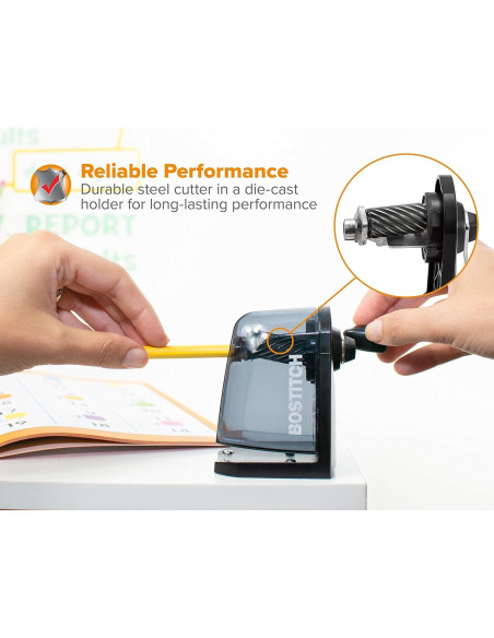 Afilador de lápices Bostitch MPS2-BLK, montaje 2 en 1