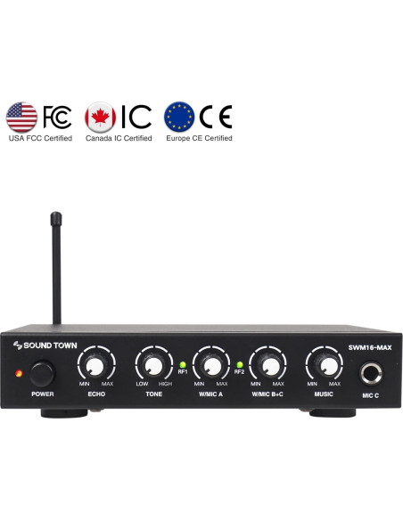 Sistema de Mezcla Karaoke Inalámbrico Sound Town SWM16-MAX