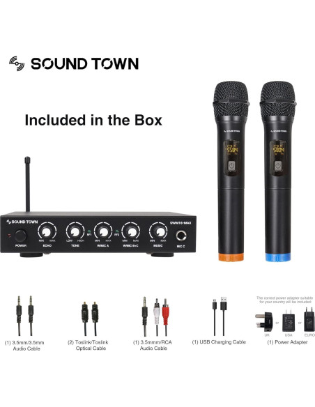 Sistema de Mezcla Karaoke Inalámbrico Sound Town SWM16-MAX