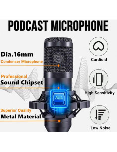 Paquete de Podcast Profesional CofeLife V8S con Micrófono BM800 2