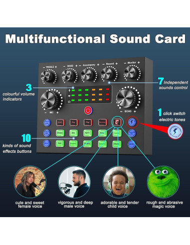 Paquete de Podcast Profesional CofeLife V8S con Micrófono BM800