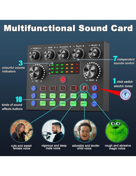 Paquete de Podcast Profesional CofeLife V8S con Micrófono BM800