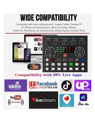 Paquete de Podcast Profesional CofeLife V8S con Micrófono BM800