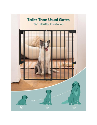 Puerta de Seguridad Babelio 86 cm Alta para Bebés y Mascotas