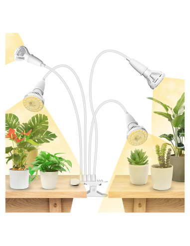 Luz LED de Cultivo SANSI 40W con Brazo Flexible y Espectro Completo