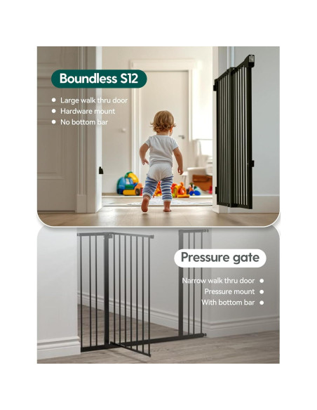 Puerta de Seguridad Babelio 86 cm Alta para Bebés y Mascotas