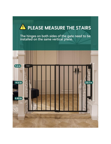 Puerta de Seguridad Babelio 86 cm Alta para Bebés y Mascotas