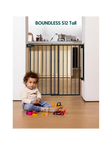 Puerta de Seguridad Babelio 86 cm Alta para Bebés y Mascotas