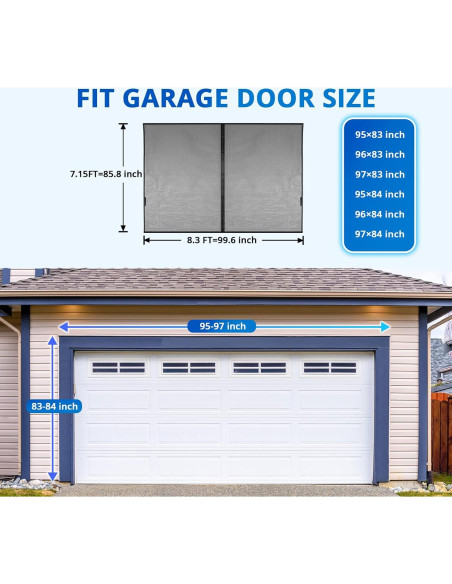 Pantalla de Garaje FEGO 2.54x2.16m Fibra de Vidrio Magnética