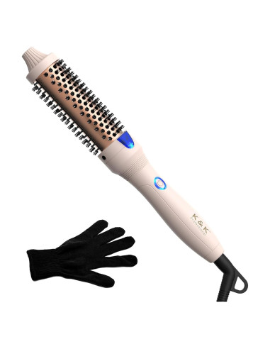 Cepillo Térmico K&K 3.2 cm Voluminizador Cerámico Rosa