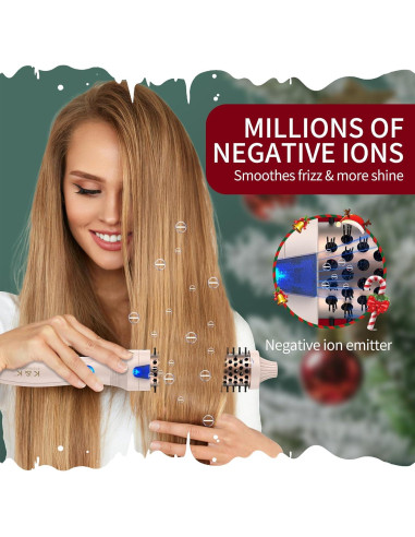 Cepillo Térmico K&K 3.2 cm Voluminizador Cerámico Rosa