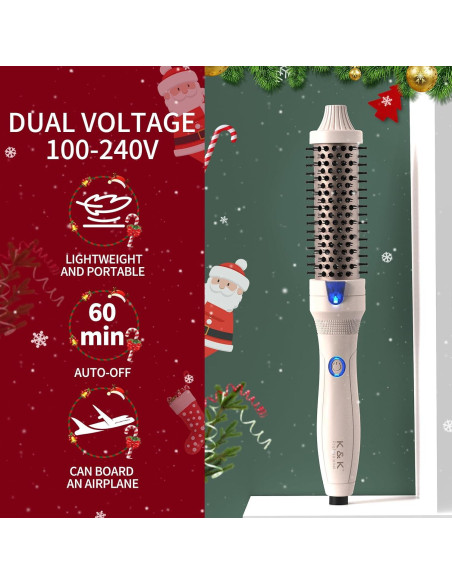 Cepillo Térmico K&K 3.2 cm Voluminizador Cerámico Rosa