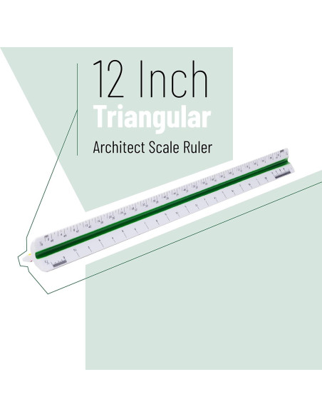 Regla Triangular Arquitectónica Mr. Pen 30.48 cm Plástico