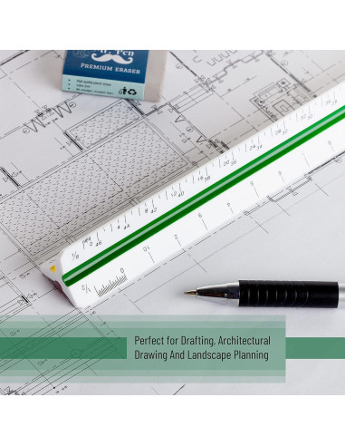 Regla Triangular Arquitectónica Mr. Pen 30.48 cm Plástico